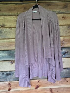 Maurices Dusty Mauve Ribbed Open-Front Cardigan